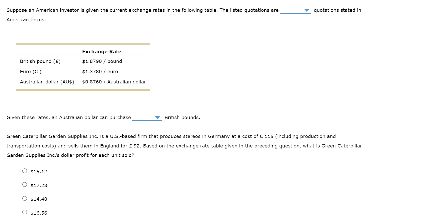 Solved Suppose an American investor is given the current | Chegg.com