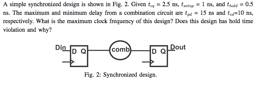 Solved = = A simple synchronized design is shown in Fig. 2. | Chegg.com
