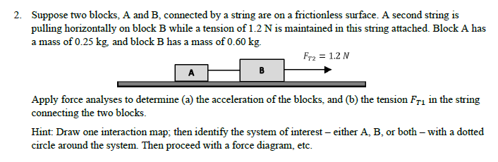 Solved Suppose two blocks, A and B, ﻿connected by a string | Chegg.com