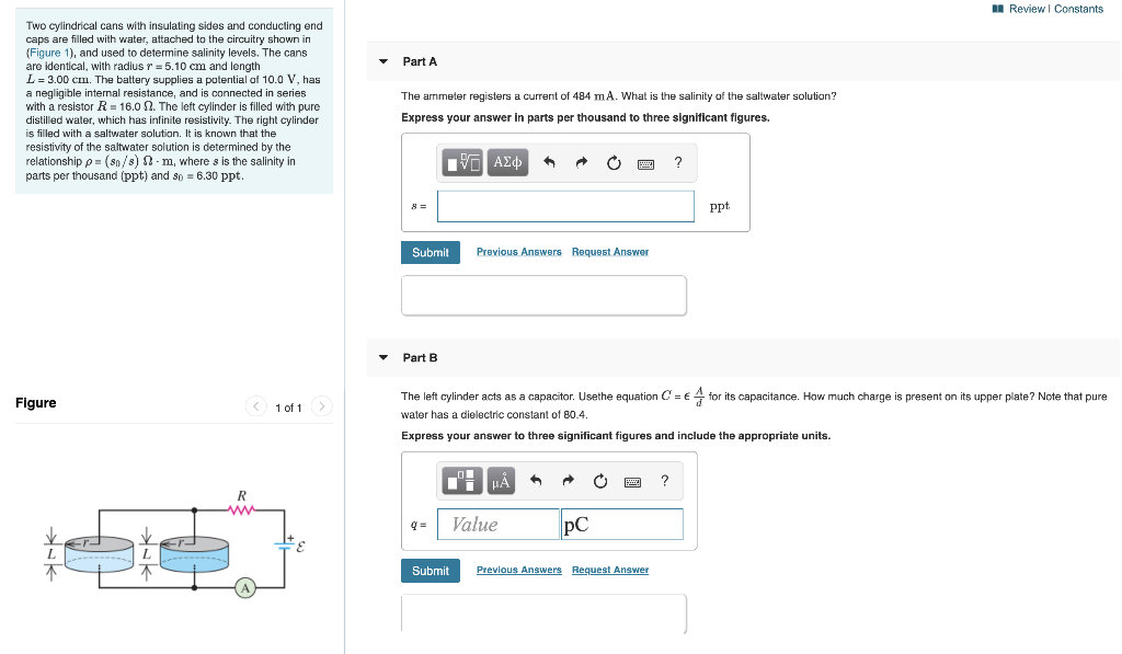 Solved A Review Constants Part A Two cylindrical cans with