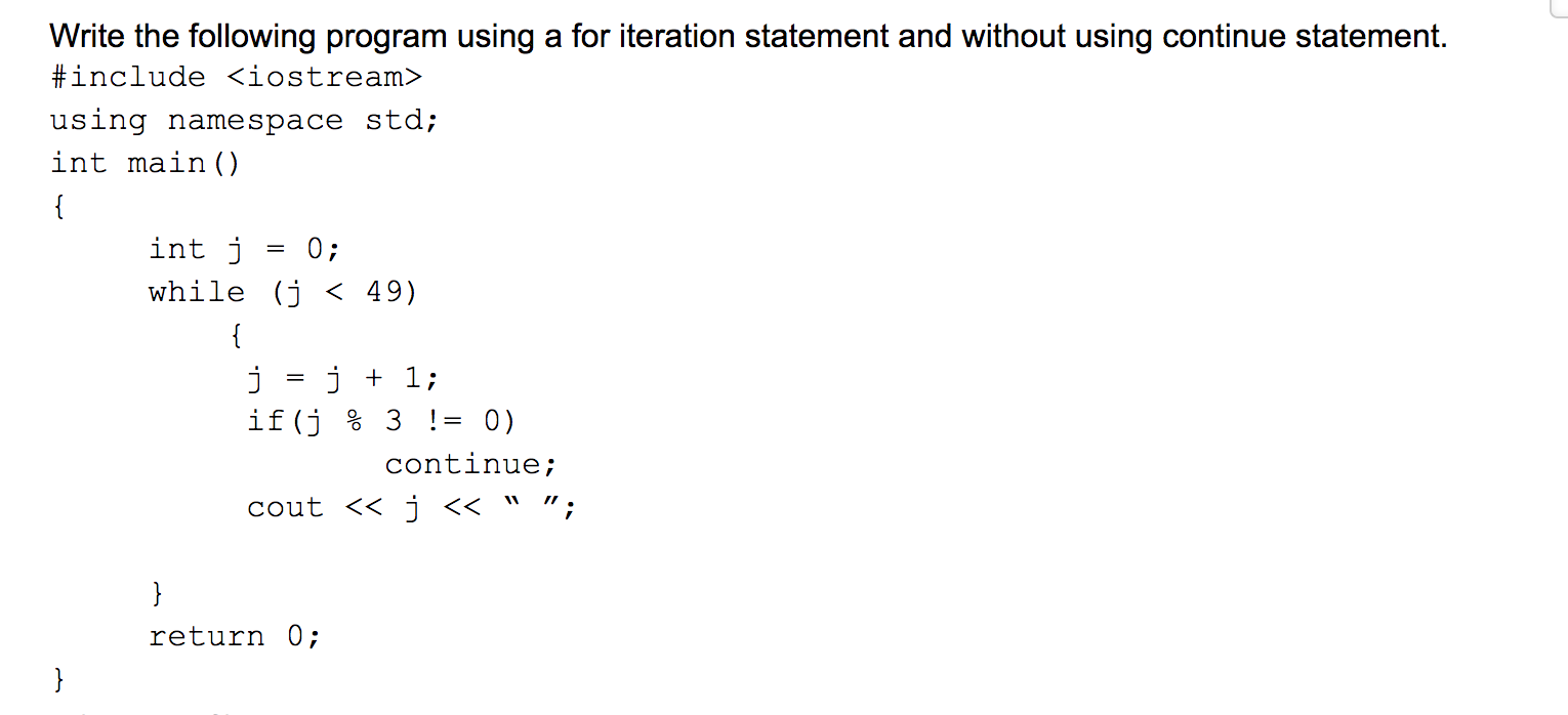 Solved = Write the following program using a for iteration | Chegg.com
