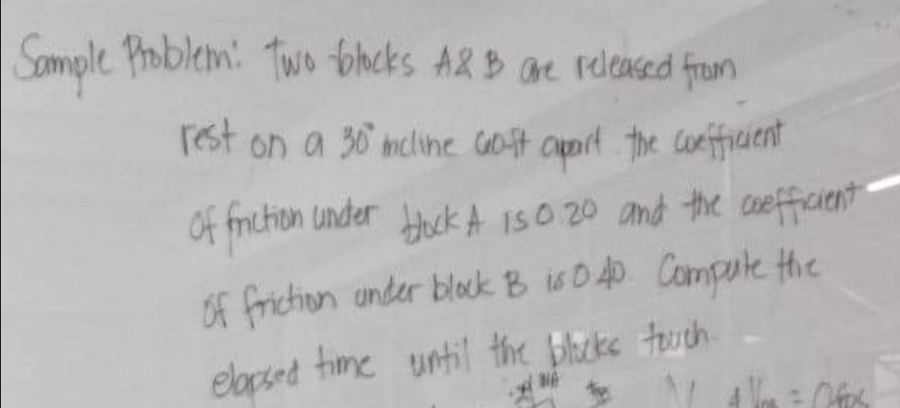 Solved Sample Problem. Two Blocks A&B Are Released From Rest | Chegg.com