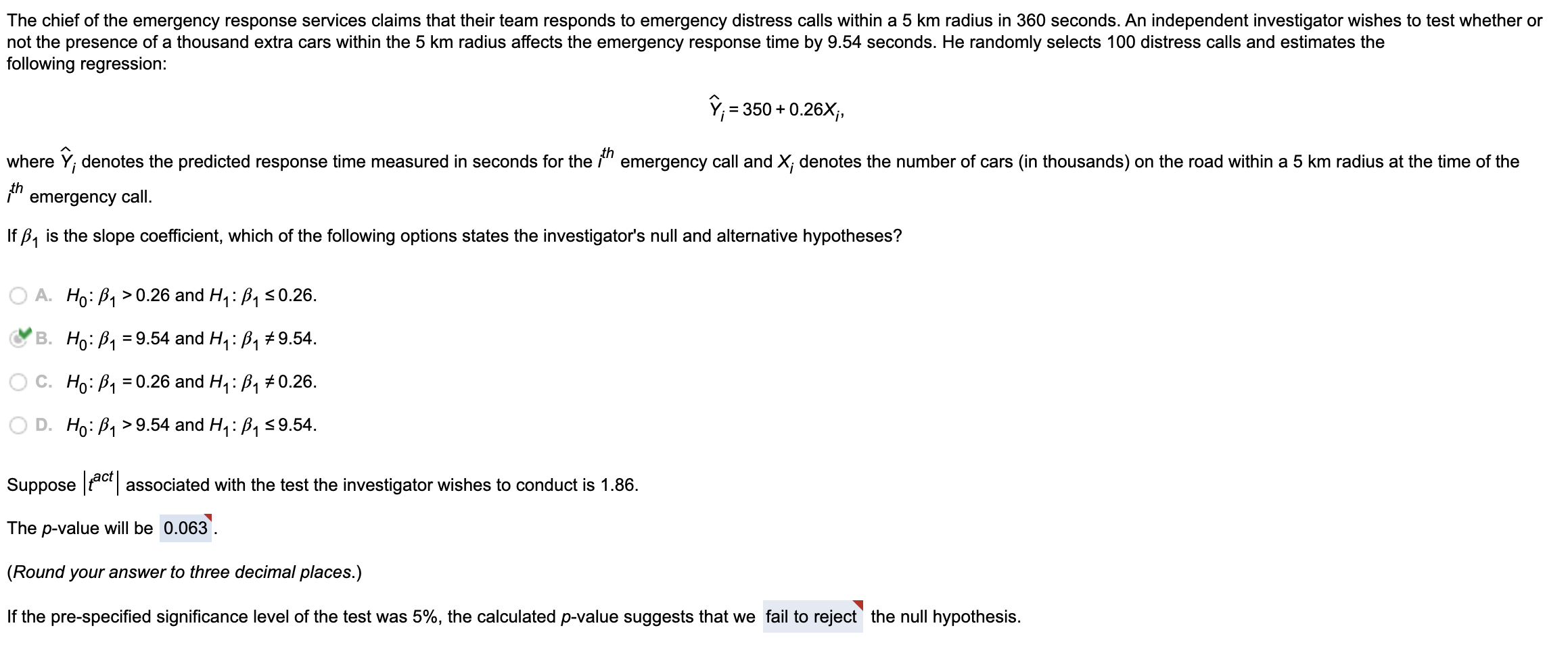 Solved The chief of the emergency response services claims | Chegg.com