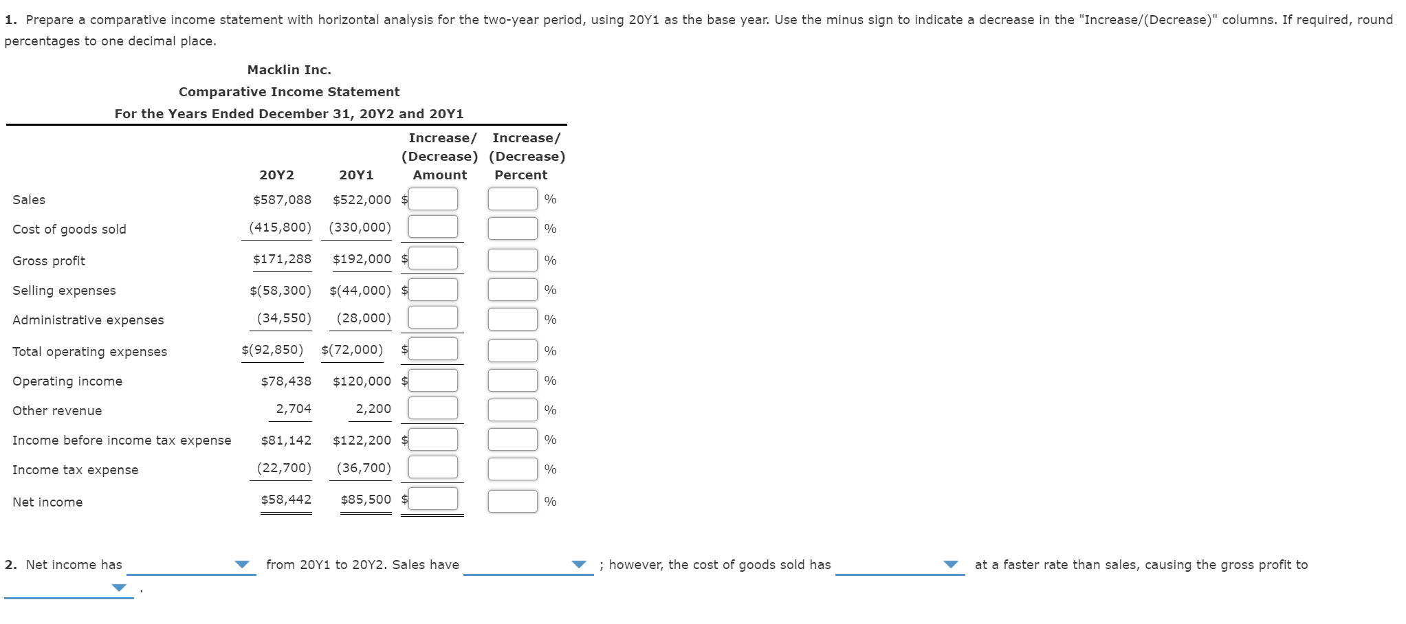 solved-horizontal-analysis-of-income-statement-for-20y2-chegg