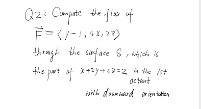 Solved Q2 Compite The Flux Of E Y 1 48 27 Through Th Chegg Com