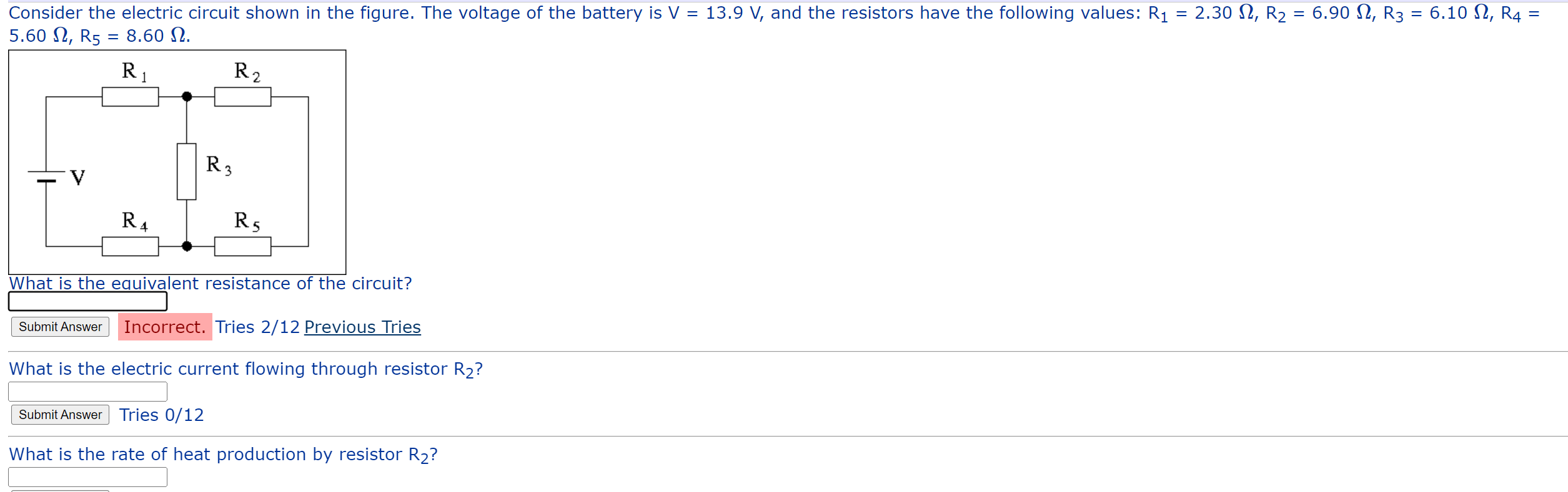 Solved Consider the electric circuit shown in the figure. | Chegg.com