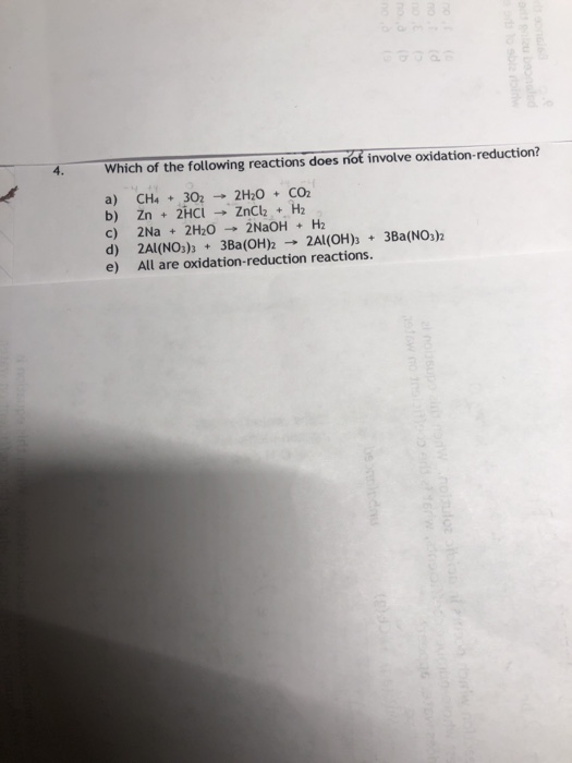 Solved Which of the following reactions does not involve | Chegg.com