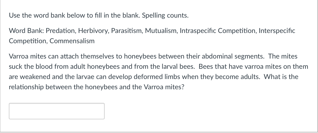 Solved Use the word bank below to fill in the blank. | Chegg.com