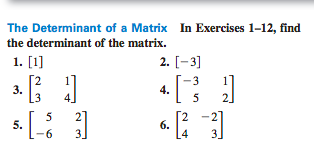 Solved The Determinant of a Matrix In Exercises 1-12, find | Chegg.com