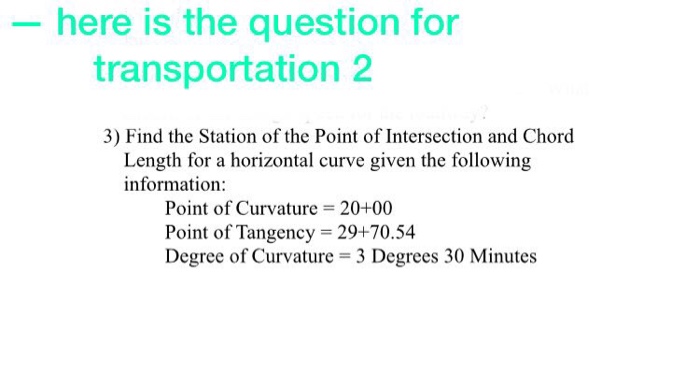 Solved here is the question for transportation 2 3) Find the | Chegg.com