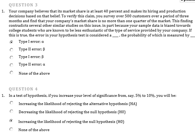 Solved QUESTION 3 1. Your company believes that its market | Chegg.com