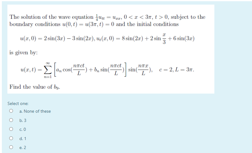 Solved The Solution Of The Wave Equation Jutt Uzz 0 Chegg Com