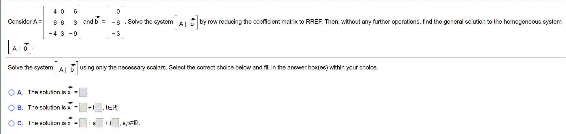 Solved 4 0 6 0 Consider A= 66 3 And B = - -6 Solve The | Chegg.com