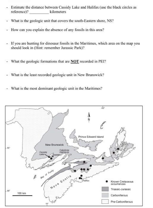 Solved EXERCISE 73: Reading Simple Geologic Maps......... | Chegg.com