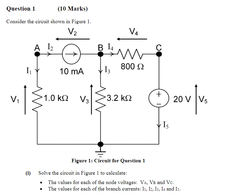 Solved Consider the circuit shown in Figure 1. (i) Solve the | Chegg.com