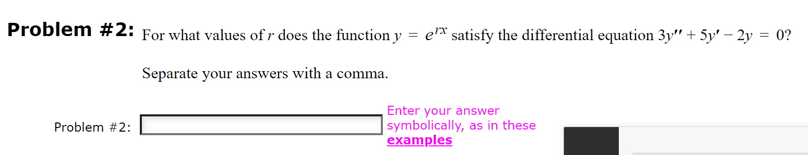 Solved Problem #2: For What Values Of R Does The Function Y | Chegg.com