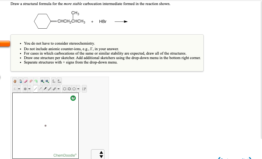 Solved Draw a structural formula for the more stable | Chegg.com