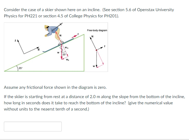 Solved Consider the case of a skier shown here on an | Chegg.com