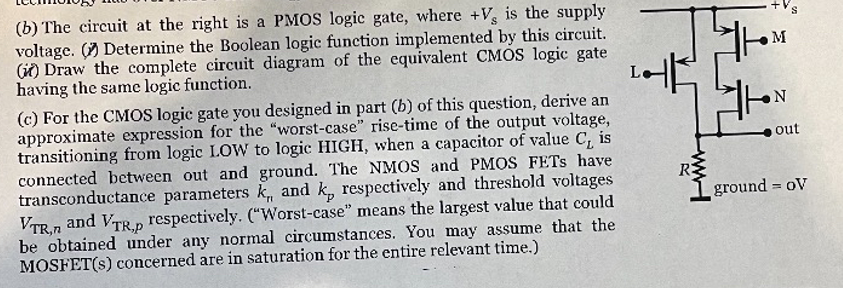 Please help Digital electronic PMOS logic gate and | Chegg.com