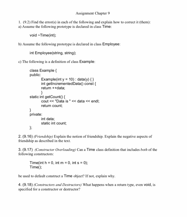 Solved Find The Error(s) In Each Of The Following And | Chegg.com