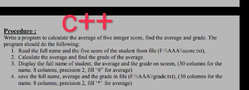 Solved CFF Procedure: Write a program to calculate the | Chegg.com