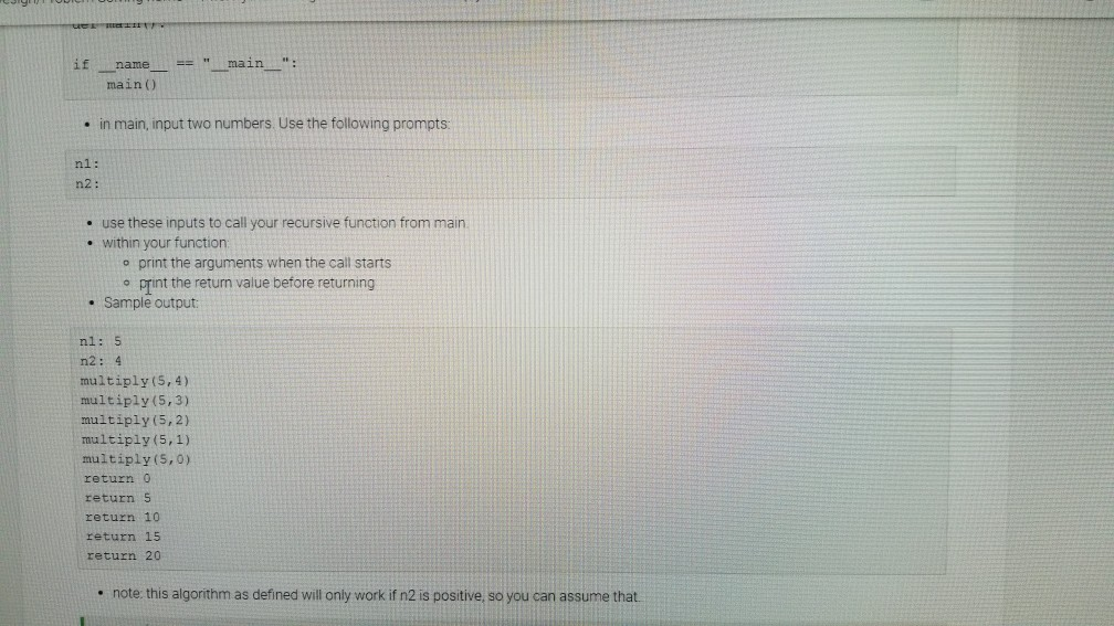 Solved 14.6 Python Assignment: Recursive Multiply In this | Chegg.com