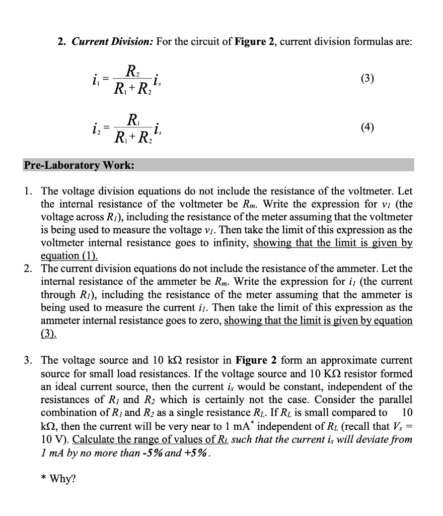 Solved In this exercise voltage and current divisions are | Chegg.com