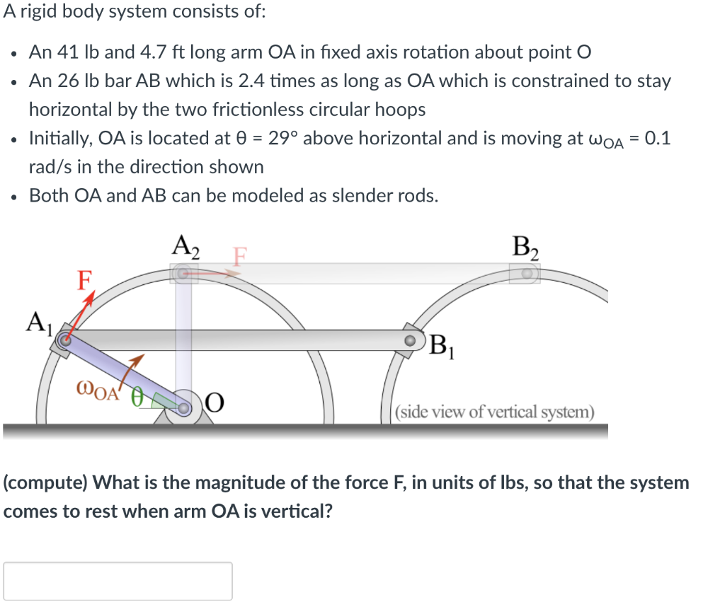 Solved A rigid body system consists of: . . An 41 lb and 4.7 | Chegg.com