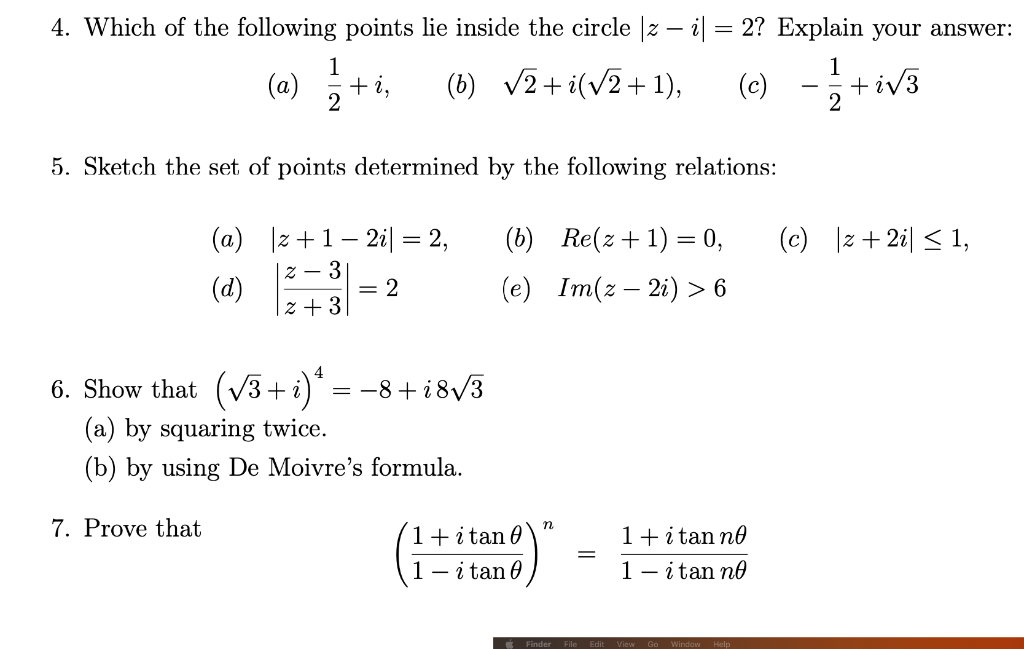 Solved 1. For two complex numbers z1,z2, prove that (i Solved 1. For two complex numbers z1,z2, prove that (i