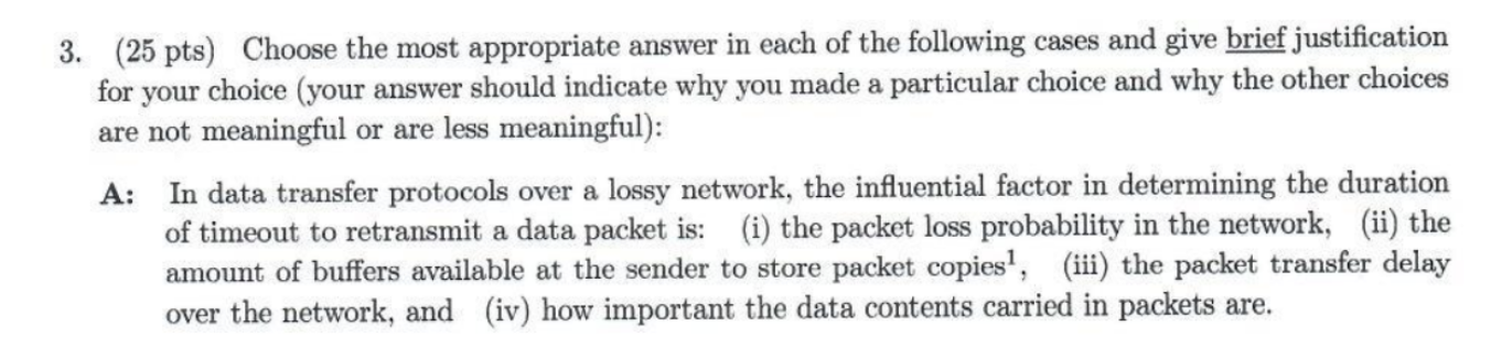 Solved 3. (25 pts) Choose the most appropriate answer in | Chegg.com