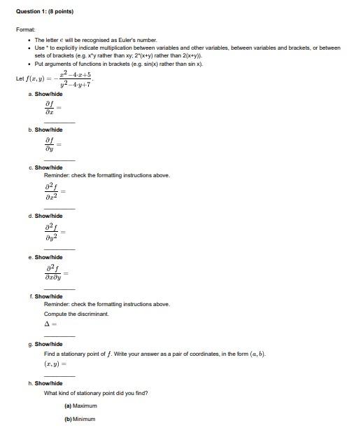 Solved Format: - The letter e will be recognised as Eular's | Chegg.com