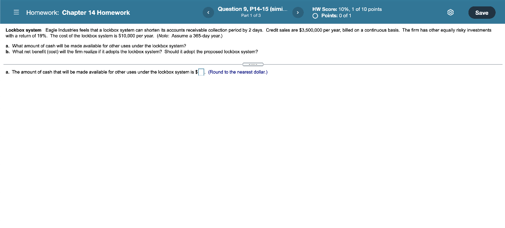 Solved = Homework: Chapter 14 Homework Question 9, P14-15 | Chegg.com