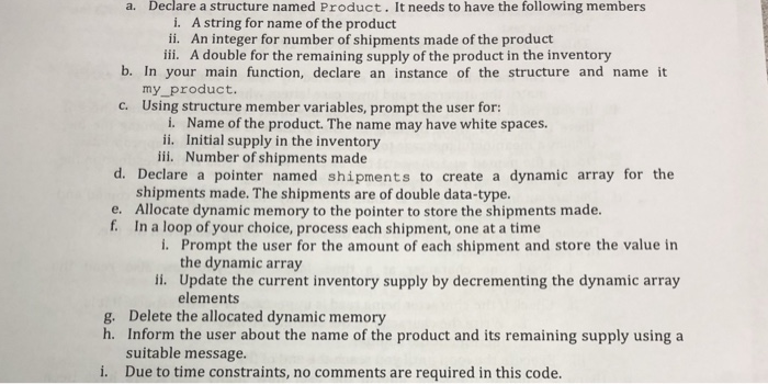 Solved Declare a structure named Product. It needs to have | Chegg.com