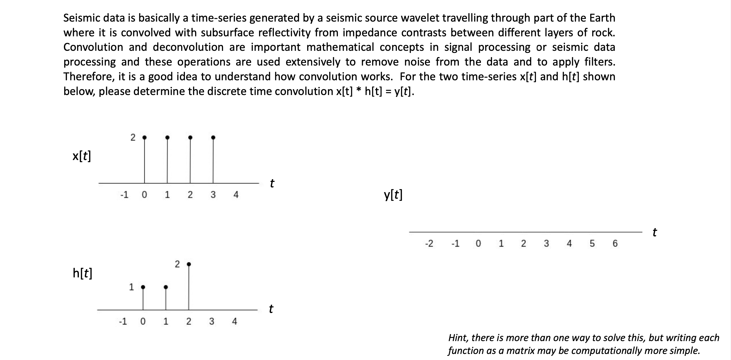Solved Seismic data is basically a time-series generated by | Chegg.com