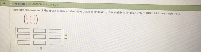 singular values of inverse matrix