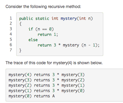 Solved Subject: Java Recursion: 10.1 Question: What is the | Chegg.com