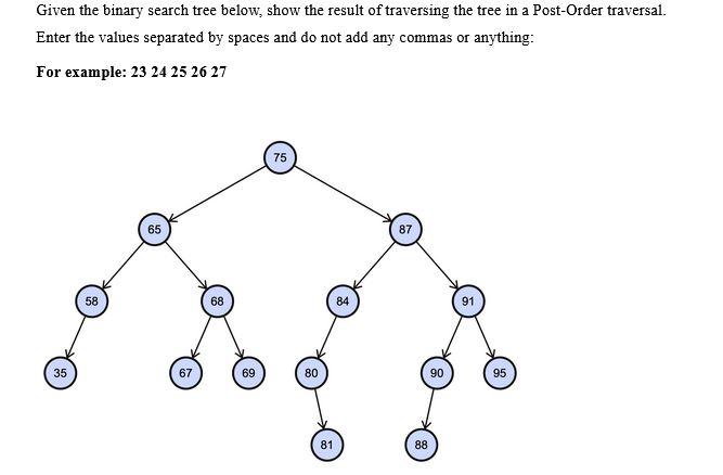 Solved Given the binary search tree below, show the result | Chegg.com