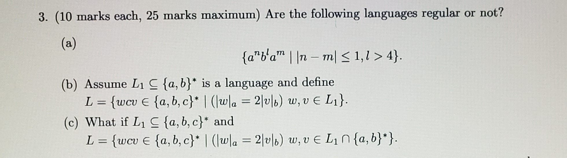 Solved 3 10 Marks Each 25 Marks Maximum Are The Chegg Com