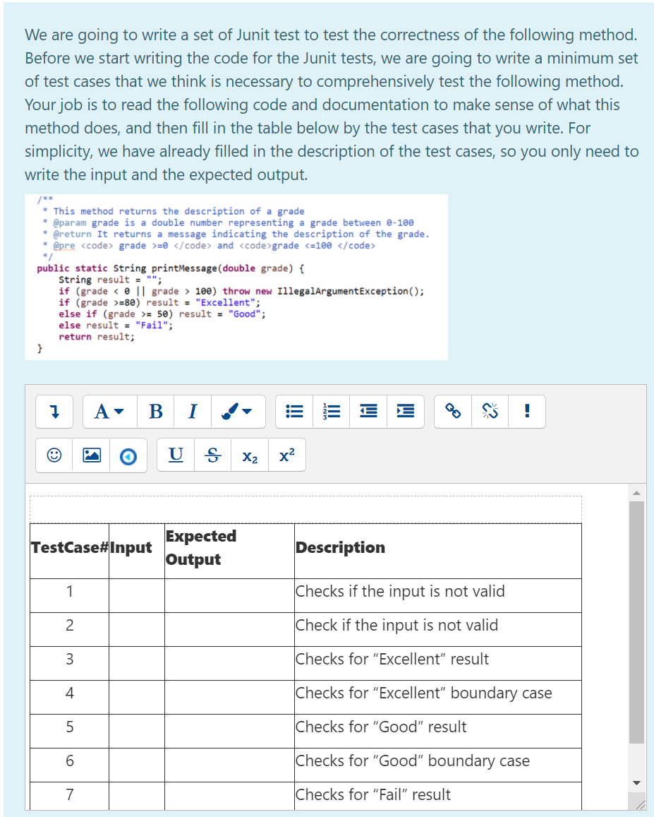 Solved We are going to write a set of Junit test to test the | Chegg.com