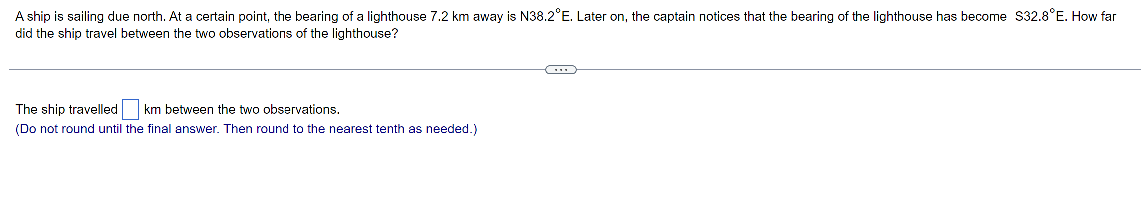 Solved A ship is sailing due north. At a certain point, the | Chegg.com