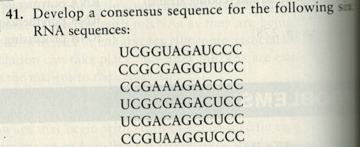 Solved 41. ﻿Develop a consensus sequence for the following | Chegg.com