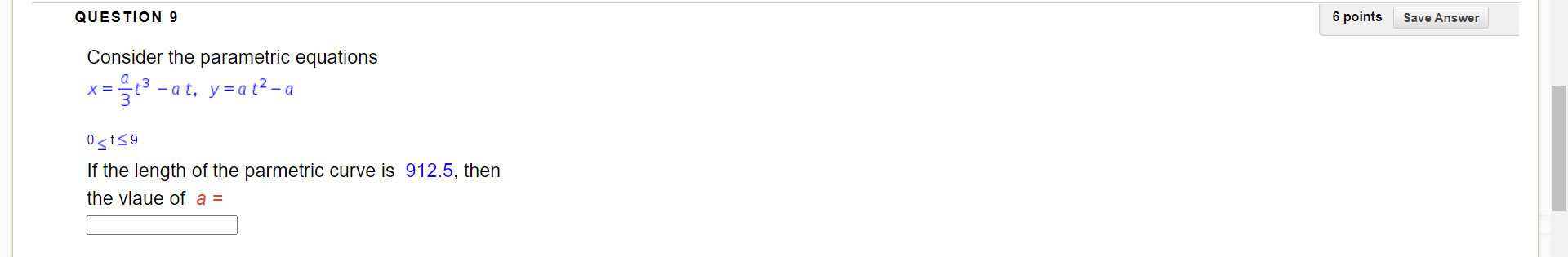 Solved QUESTION 9 6 points Save Answer Consider the | Chegg.com