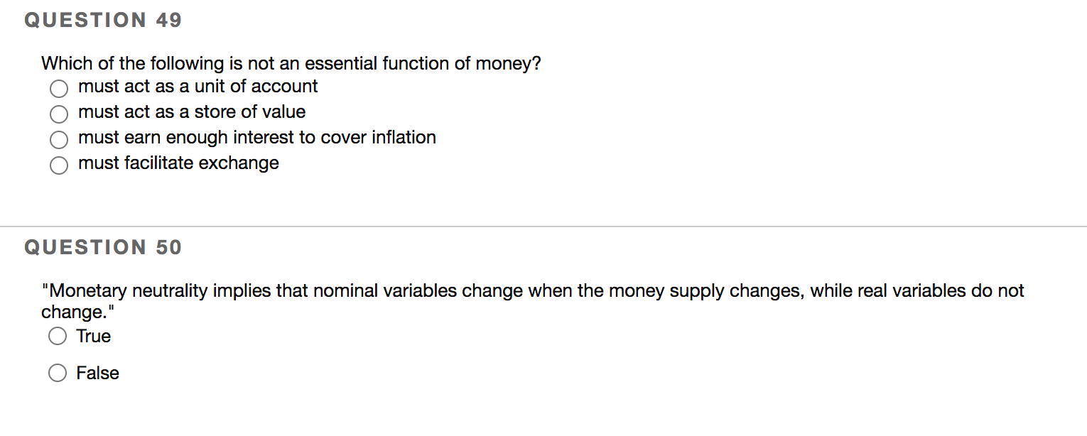 Solved QUESTION 41 "Using the quantity theory of money, if | Chegg.com