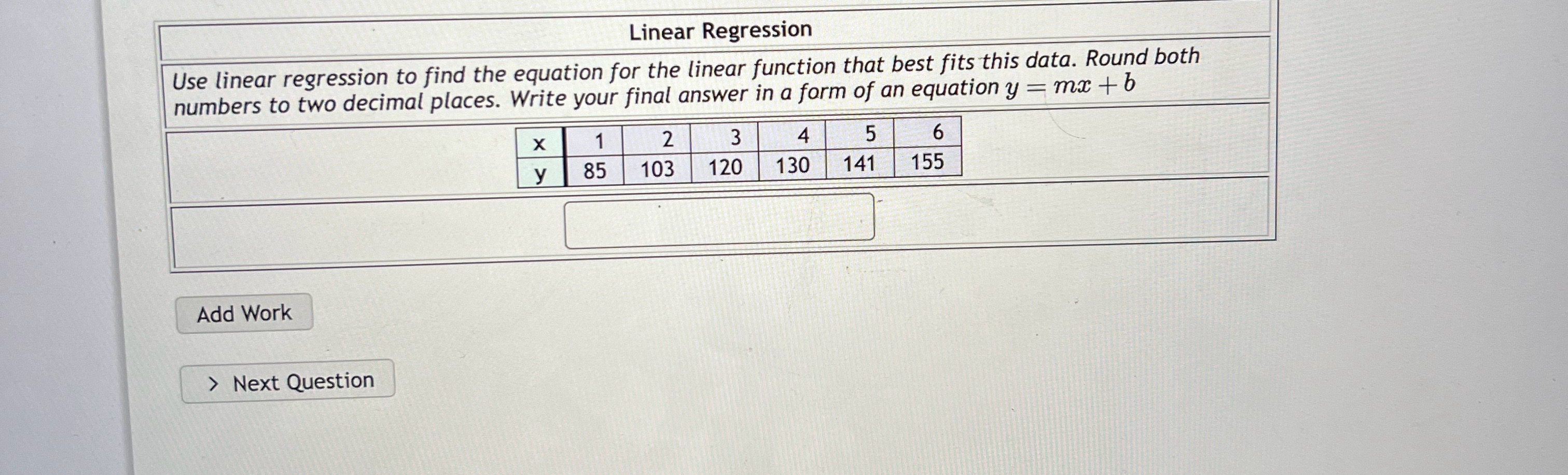 Solved Use linear regression to find the equation for the | Chegg.com