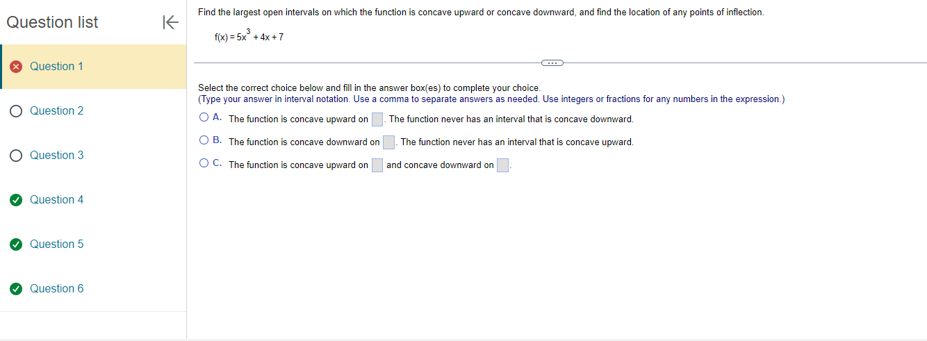 Solved Find concave upward and downward. Find the location | Chegg.com