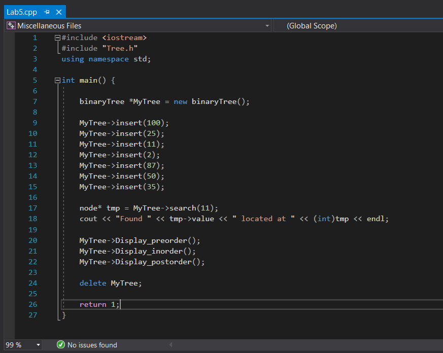 Solved This file contains the main test application for the | Chegg.com