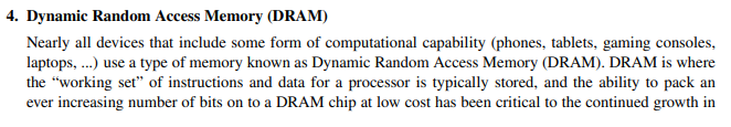 4. Dynamic Random Access Memory (DRAM) Nearly all | Chegg.com