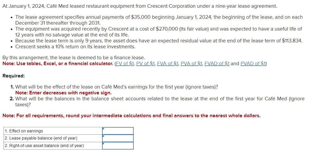 Solved At January 1 2024 Caf Med Leased Restaurant Chegg Com   Php4S8l3l