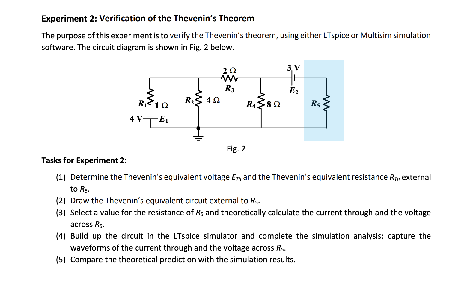 thevenin theorem experiment lab report