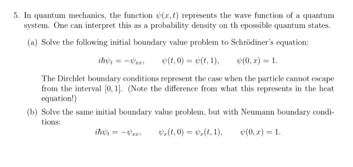 Solved In quantum mechanics, the function psi(x, t) | Chegg.com
